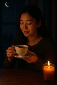 夜にはゆっくりと紅茶を楽しみましょう。